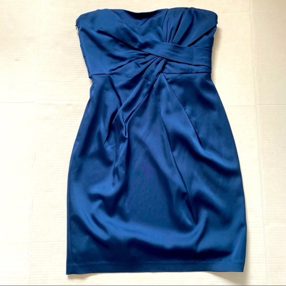 BCBGMaxAzria Satin Strapless Dress
